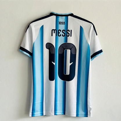 Soccer jersey with '10' and 'Messi' on a light gray background